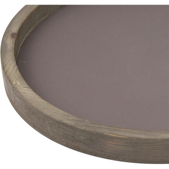 Large 11.8" Decorative Rustic Farmhouse Worn Natural Wood and Metal Tray - Picture 3 of 6